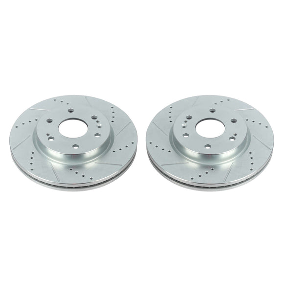 PowerStop Evolution Drilled Slotted Rotors Pair Front For Chevy Silverado 1500