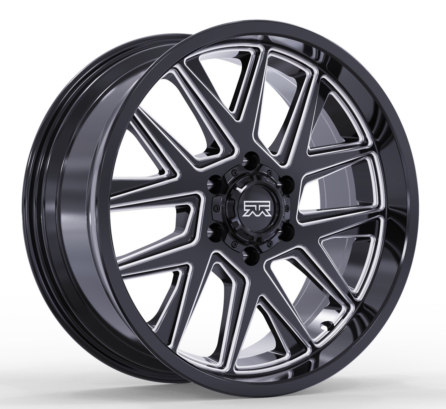 18x9 Mudder Trucker MT704 Asphalt Black Milled 5x127 5x5 ET12 Wheel Rim