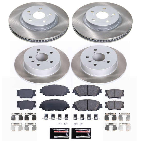 PowerStop Semi-Coated Rotor and Low-Dust Ceramic Brake Pad Kit