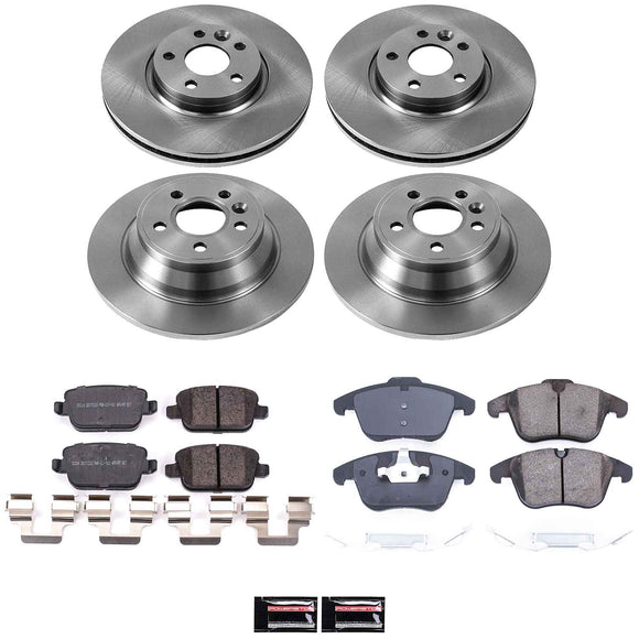 PowerStop OE Stock Replacement Low-Dust Ceramic Brake Pad and Rotor Kit
