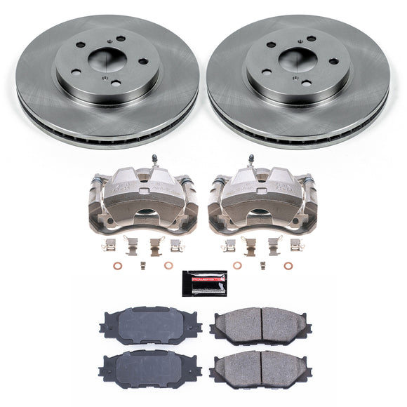 PowerStop OE Stock Replacement Low-Dust Ceramic Brake Pad, Rotor and Caliper Kit