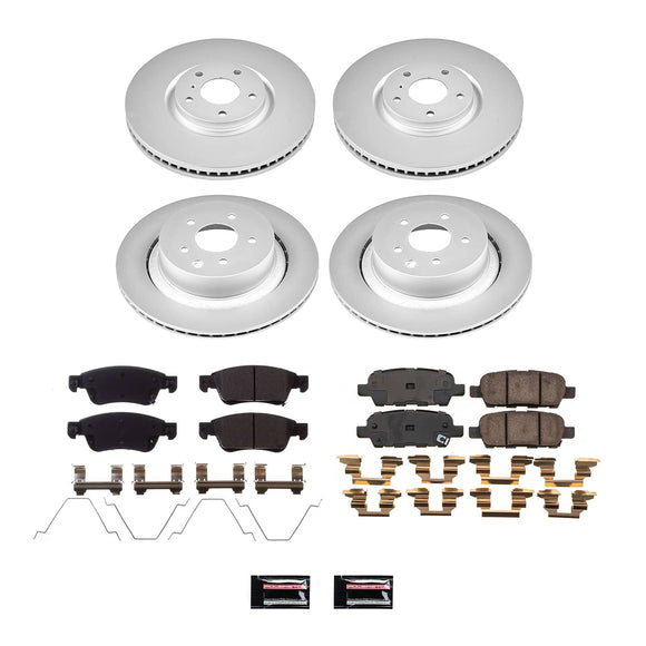 PowerStop Genuine Geomet Coated Rotor and Low-Dust Ceramic Brake Pad Kit