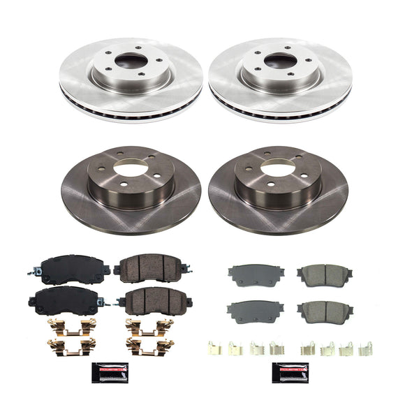 PowerStop OE Stock Replacement Low-Dust Ceramic Brake Pad and Rotor Kit