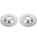 PowerStop Evolution Drilled Slotted Rotors Pair Front For Mercedes-Benz SL500