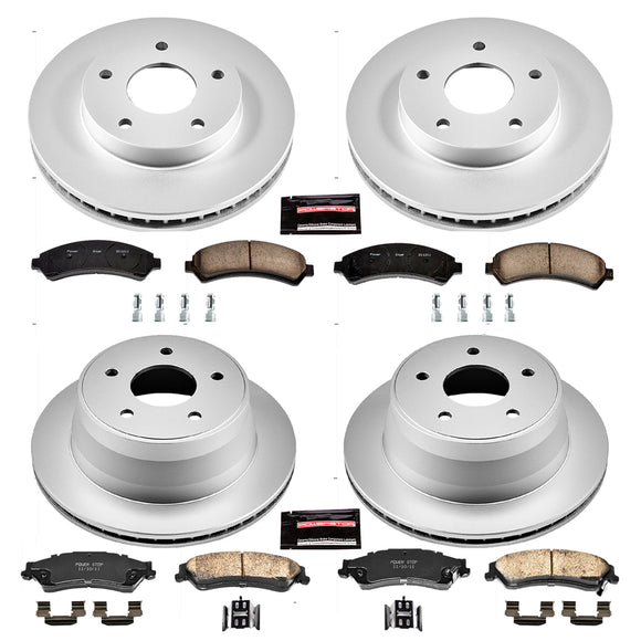 PowerStop Genuine Geomet Coated Rotor and Low-Dust Ceramic Brake Pad Kit