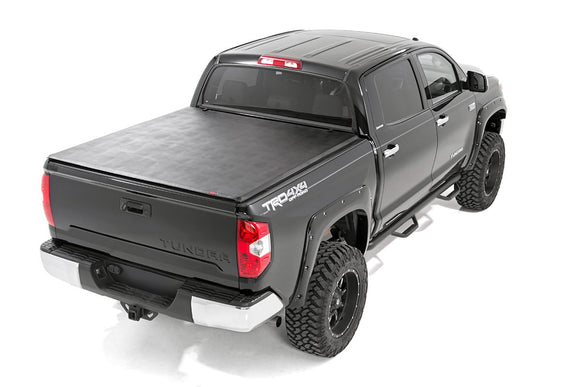 Rough Country Soft Tri-Fold Bed Cover For 6'7" Bed Toyota Tundra 2007-25