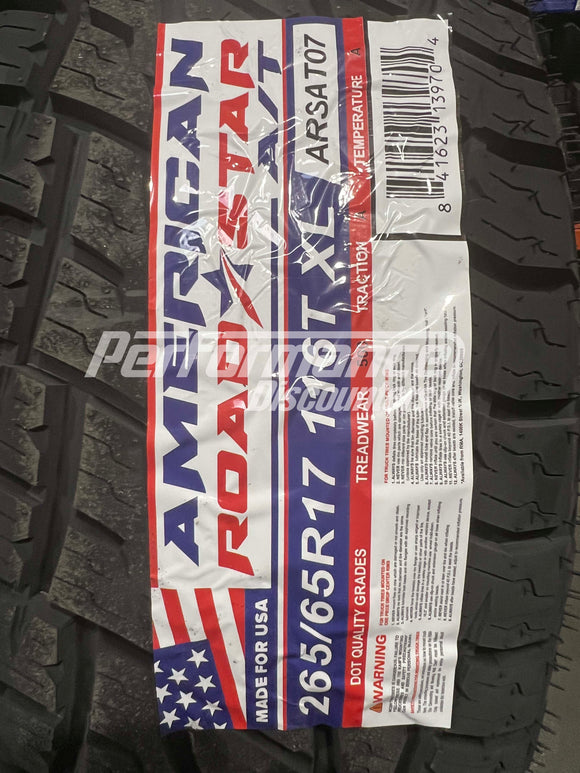 265/65R17 American Roadstar A/T 116T BSW SL 265 65 17 2656517