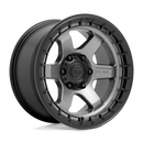 17X9 Fuel D752 BLOCK Matte Gunmetal With Black Ring 6X139.7 ET1 wheel/rim