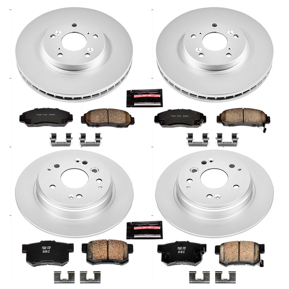 PowerStop Genuine Geomet Coated Rotor and Low-Dust Ceramic Brake Pad Kit