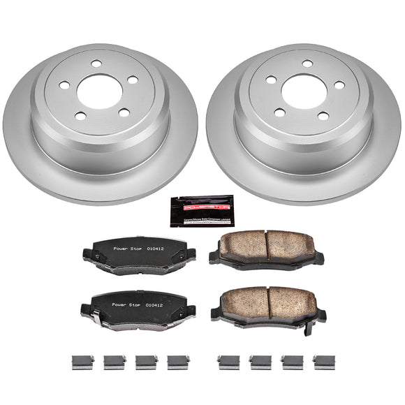 PowerStop Genuine Geomet Coated Rotor and Low-Dust Ceramic Brake Pad Kit
