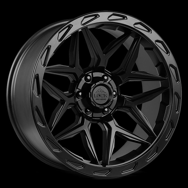 22x10 Lock Off-Road Matrix Matte Black Ring 8x180 ET-18 Wheel Rim