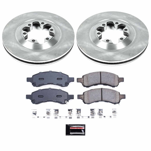 PowerStop OE Stock Replacement Low-Dust Ceramic Brake Pad and Rotor Kit