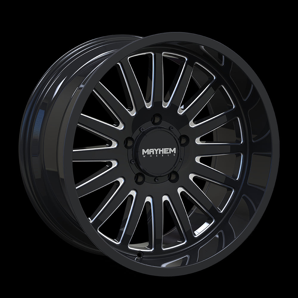 22x12 Mayhem 8114 Utopia Gloss Black Milled 6x139.7 6x5.5 ET-44 Wheel Rim