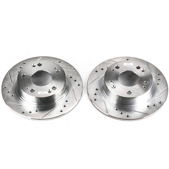 PowerStop Evolution Drilled Slotted Rotors Pair Rear For Honda Accord