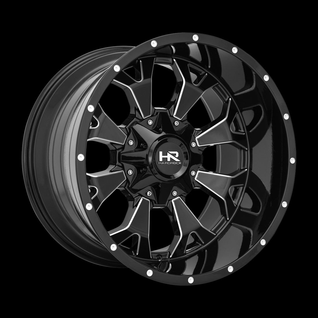 22x10 Hardrock Devastator Gloss Black Milled 6x135/139.7 ET-25 wheel/rim - 0