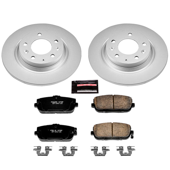 PowerStop Genuine Geomet Coated Rotor and Low-Dust Ceramic Brake Pad Kit