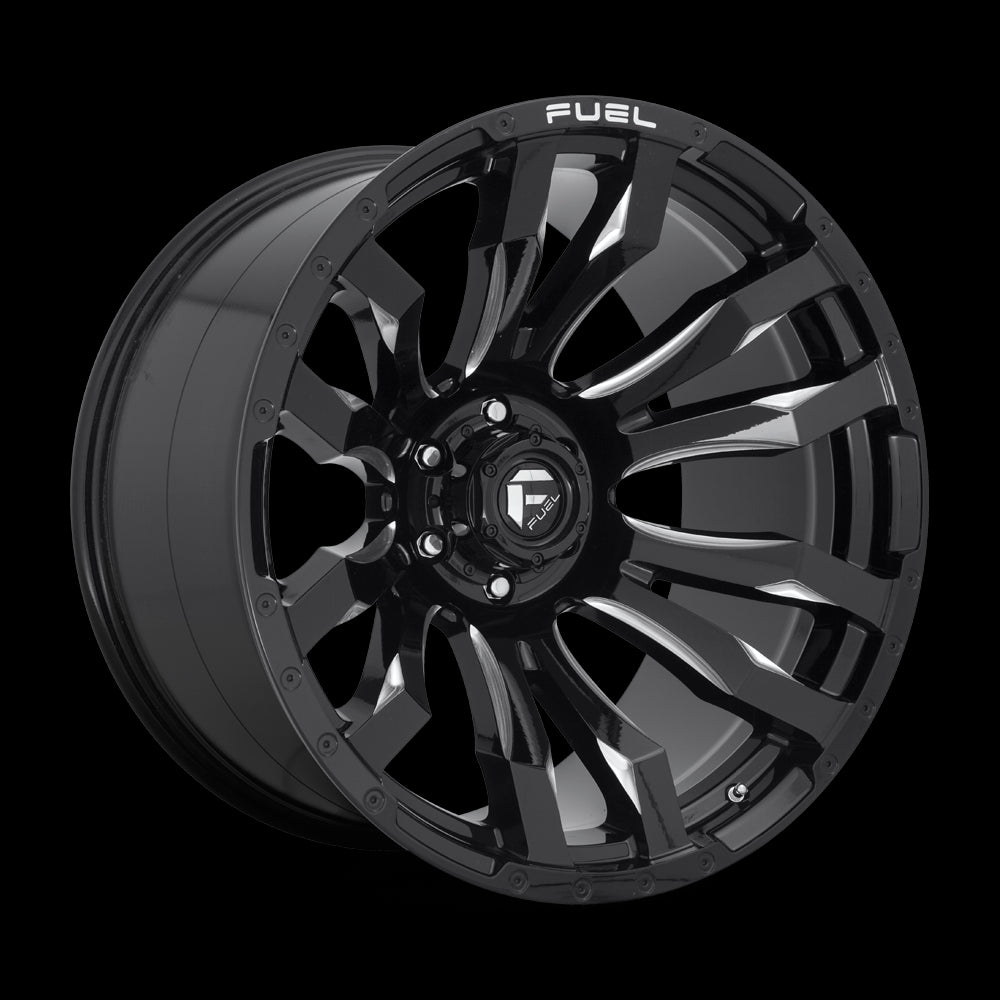 22X12 Fuel D673 Blitz Gloss Black Milled 6X135 ET-44 wheel/rim