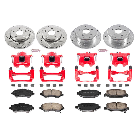 PowerStop Z23 Daily Driver Carbon-Fiber Ceramic Pads Drilled & Slotted Rotor & C