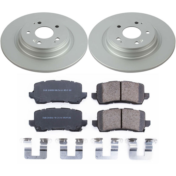 PowerStop Genuine Geomet Coated Rotor and Low-Dust Ceramic Brake Pad Kit