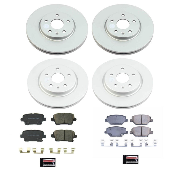 PowerStop Genuine Geomet Coated Rotor and Low-Dust Ceramic Brake Pad Kit