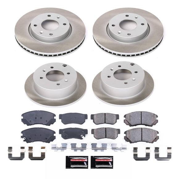 PowerStop Semi-Coated Rotor and Low-Dust Ceramic Brake Pad Kit