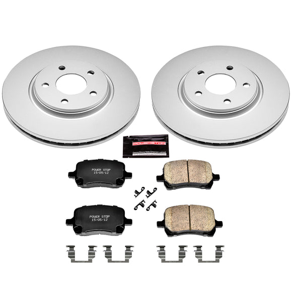 PowerStop Genuine Geomet Coated Rotor and Low-Dust Ceramic Brake Pad Kit