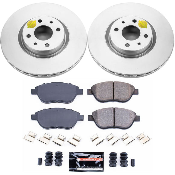 PowerStop Genuine Geomet Coated Rotor and Carbon-Fiber Ceramic Brake Pad Kit