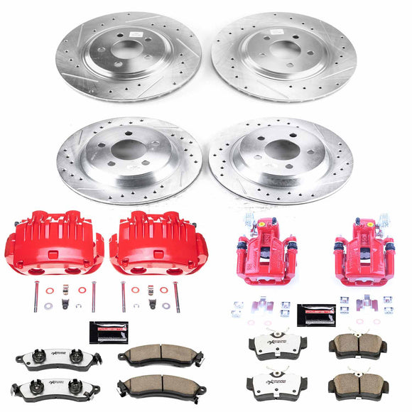 PowerStop Z26 Street Performance Ceramic Brake Pad, Drilled Slotted Rotor, and C