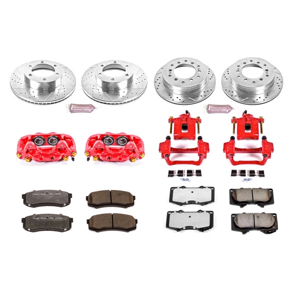 PowerStop Z36 Truck and SUV Ceramic Brake Pad, Drilled & Slotted Rotor, and Cali