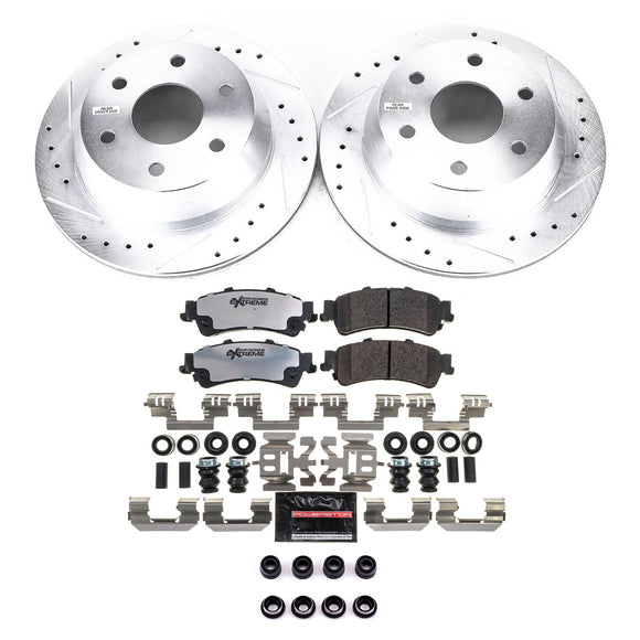 PowerStop Z36 Carbon-Fiber Ceramic Brake Pad with Drilled and Slotted Rotor Kit