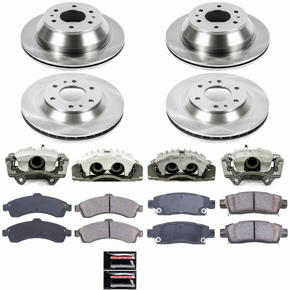 PowerStop OE Stock Replacement Low-Dust Ceramic Brake Pad, Rotor and Caliper Kit