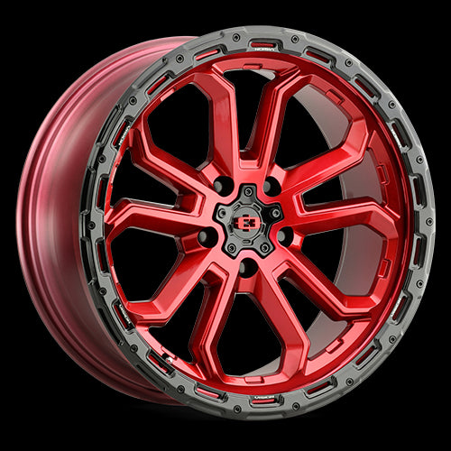 18x9 Vision 405 Korupt Red Black Lip 5x139.7 5x5.5 ET12 Wheel Rim - 0