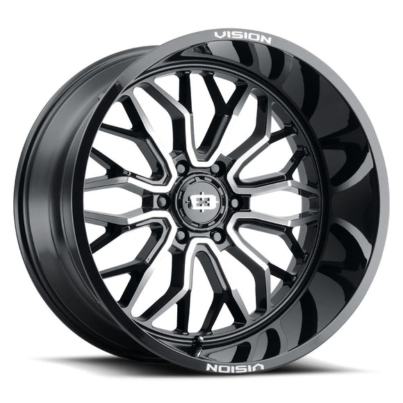 Vision 402 Riot Gloss Black Machined Face 20X12 6x135 ET-51 Wheel/Rim