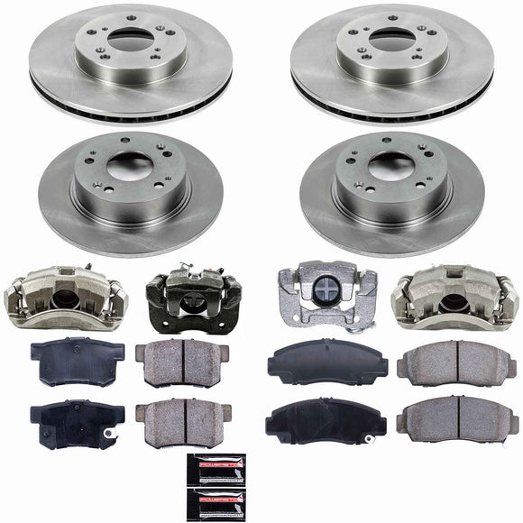 PowerStop OE Stock Replacement Low-Dust Ceramic Brake Pad, Rotor and Caliper Kit