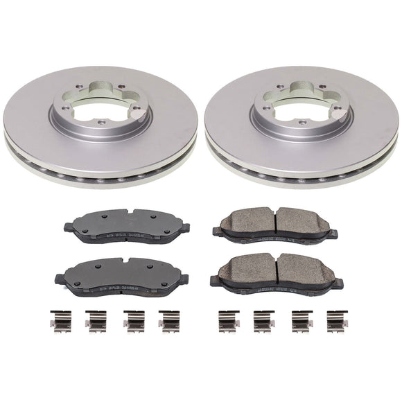 PowerStop Genuine Geomet Coated Rotor and Low-Dust Ceramic Brake Pad Kit