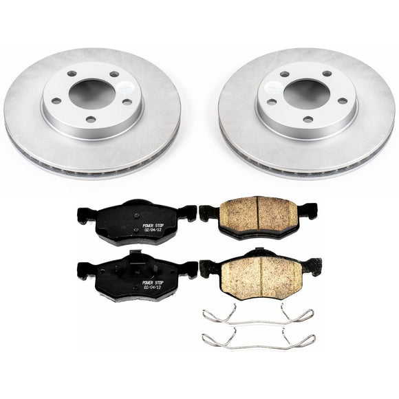 PowerStop Genuine Geomet Coated Rotor and Low-Dust Ceramic Brake Pad Kit