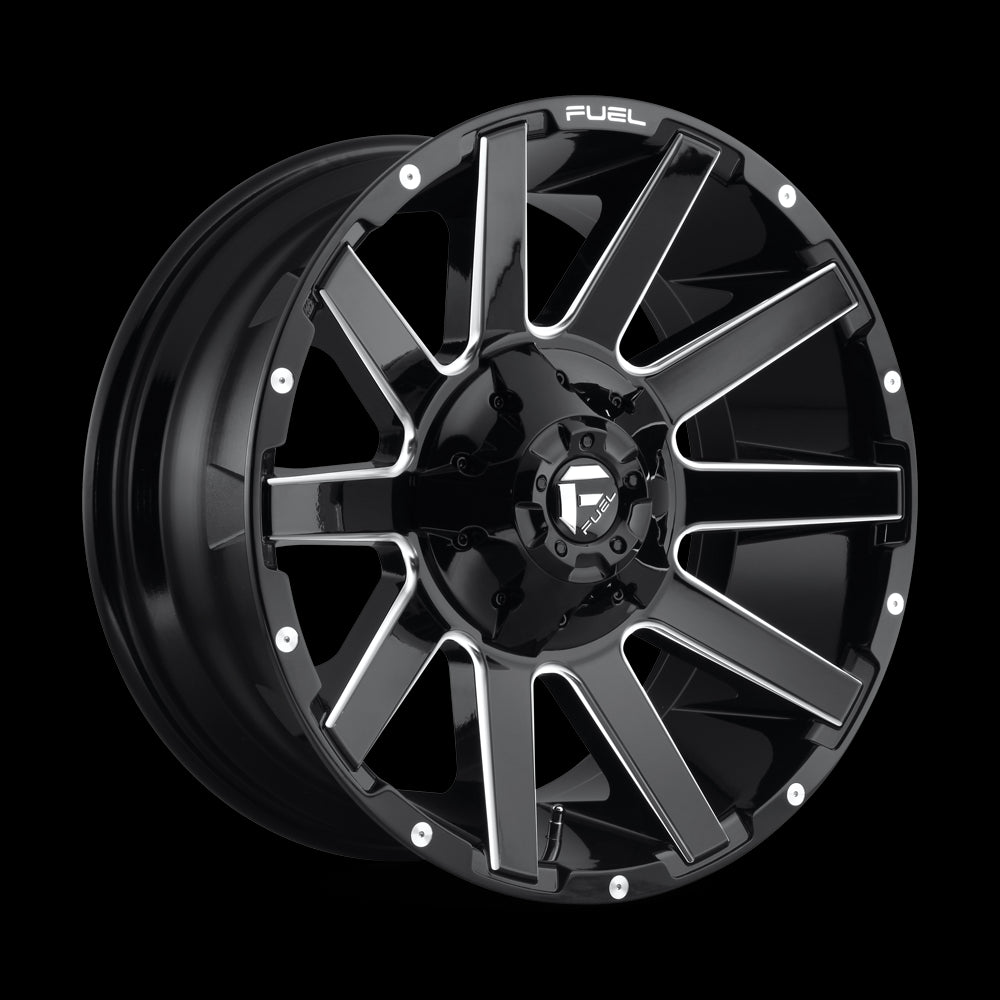 20X9 Fuel D615 Contra Gloss Black Milled 8X170 ET1 wheel/rim