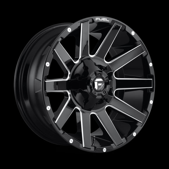 20X9 Fuel D615 Contra Gloss Black Milled 8X170 ET1 wheel/rim
