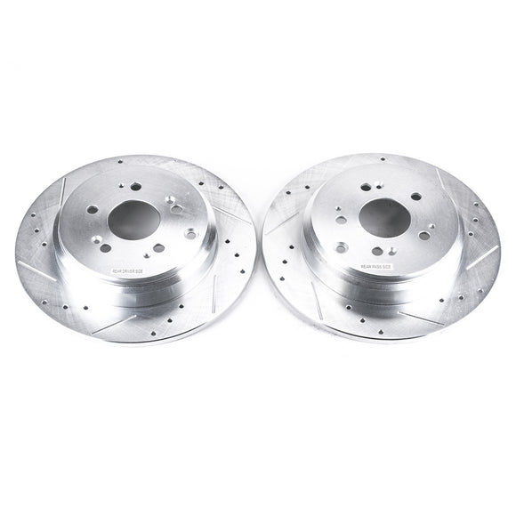 PowerStop Evolution Drilled Slotted Rotors Pair Rear For Acura MDX