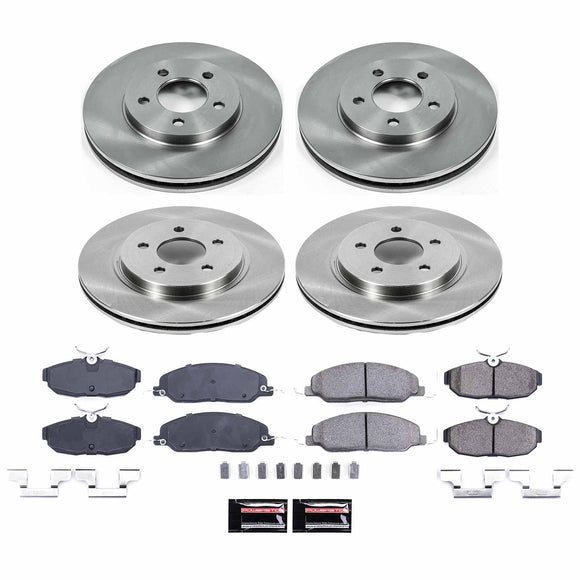 PowerStop OE Stock Replacement Low-Dust Ceramic Brake Pad and Rotor Kit