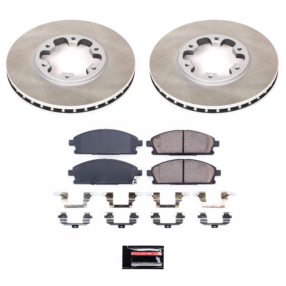 PowerStop Semi-Coated Rotor and Low-Dust Ceramic Brake Pad Kit