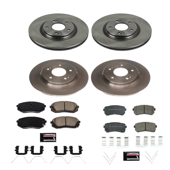 PowerStop OE Stock Replacement Low-Dust Ceramic Brake Pad and Rotor Kit