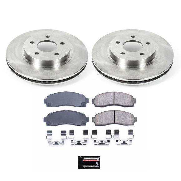 PowerStop OE Stock Replacement Low-Dust Ceramic Brake Pad and Rotor Kit