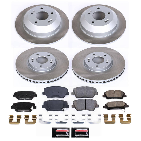 PowerStop Semi-Coated Rotor and Low-Dust Ceramic Brake Pad Kit