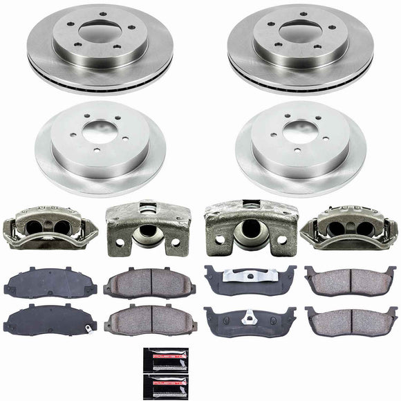 PowerStop OE Stock Replacement Low-Dust Ceramic Brake Pad, Rotor and Caliper Kit