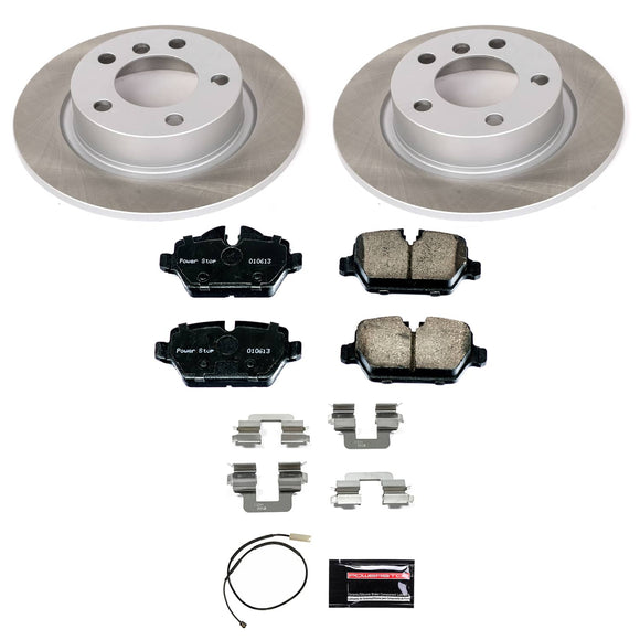 PowerStop Semi-Coated Rotor and Low-Dust Ceramic Brake Pad Kit