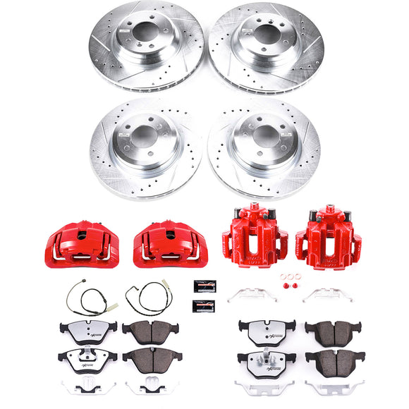 PowerStop Z26 Street Performance Ceramic Brake Pad, Drilled Slotted Rotor, and C