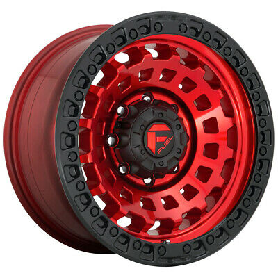 20X9 Fuel D632 Zephyr Candy Red Black Bead Ring 8X180 ET1 wheel/rim