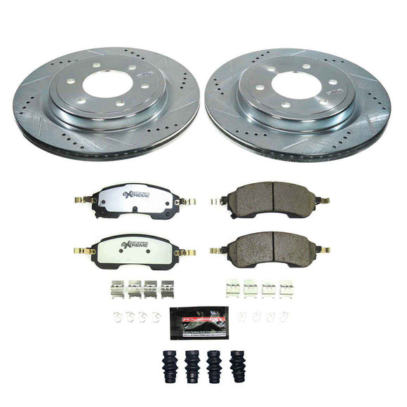 PowerStop Z36 Carbon-Fiber Ceramic Brake Pad with Drilled and Slotted Rotor Kit