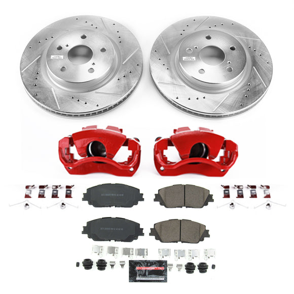 PowerStop Z23 Daily Driver Carbon-Fiber Ceramic Pads Drilled & Slotted Rotor & C